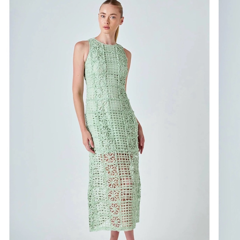 Endless Rose Mint Lace Midi Dress